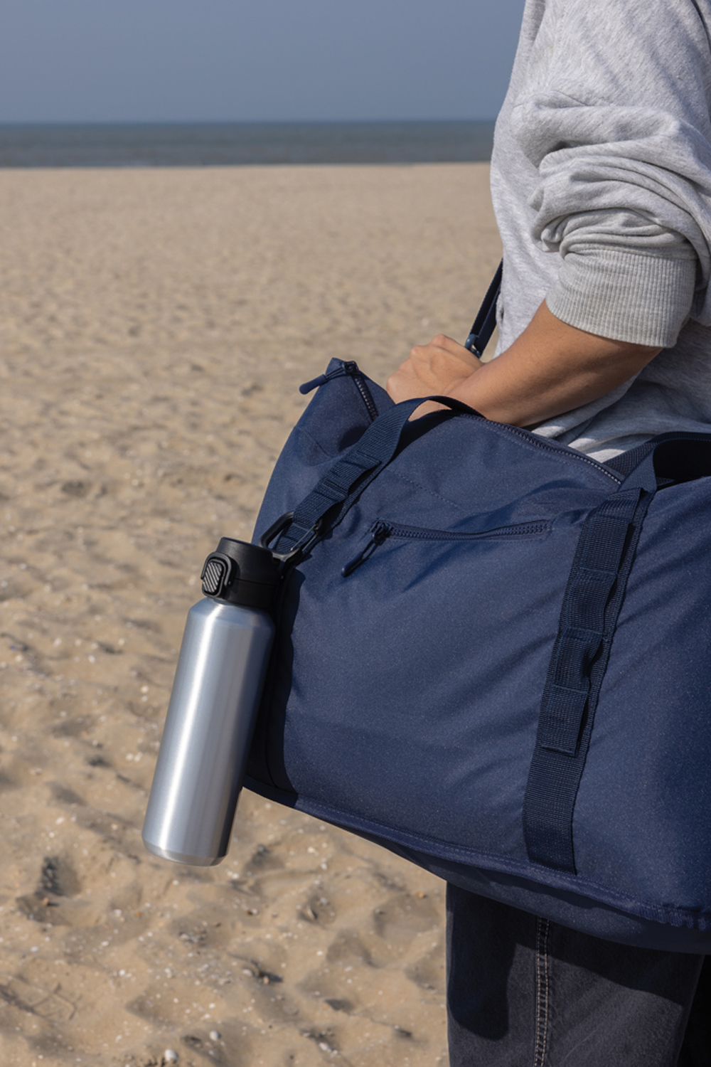 Спортивная бутылка Via из переработанной стали RCS с карабином, 600 мл-11