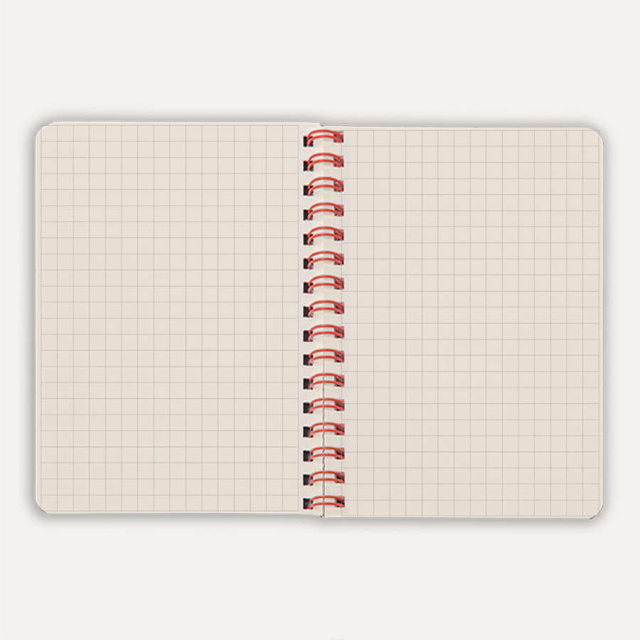 Блокнот на двойной пружине HELIX MINI, 105 х 150  мм, черный с красным, блок в клетку, черный, красный-5