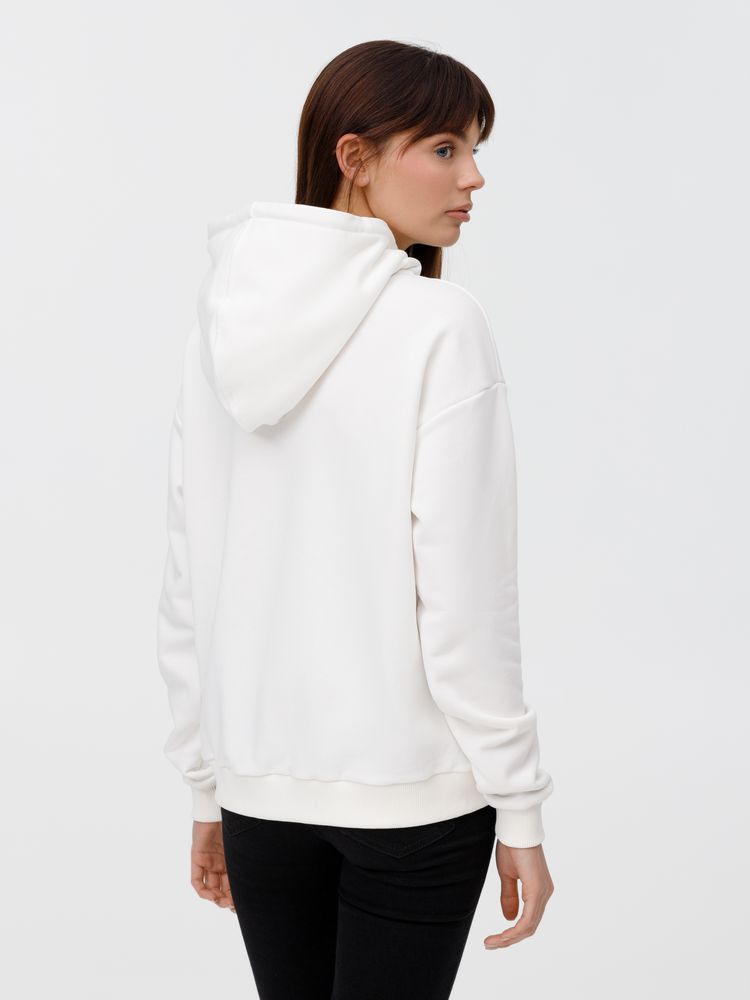 Толстовка унисекс оверсайз на молнии Zippy Terry, белая-3