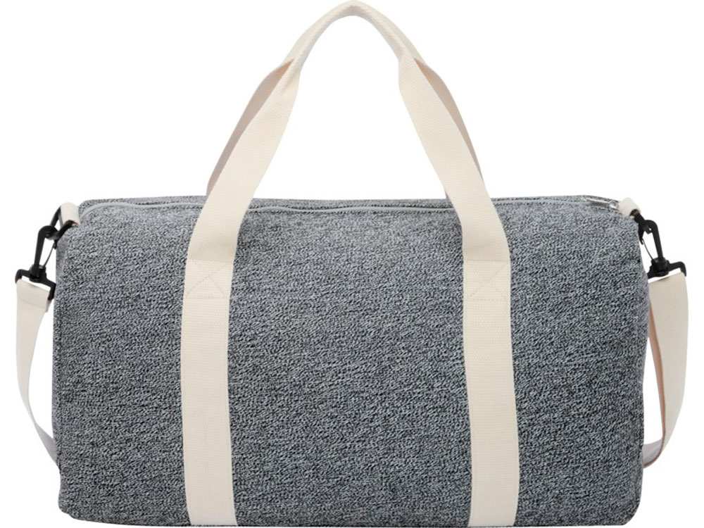 Спортивная сумка из переработанного хлопка и полиэстера плотностью 210 г/м2 Pheebs, черный/натуральный-1