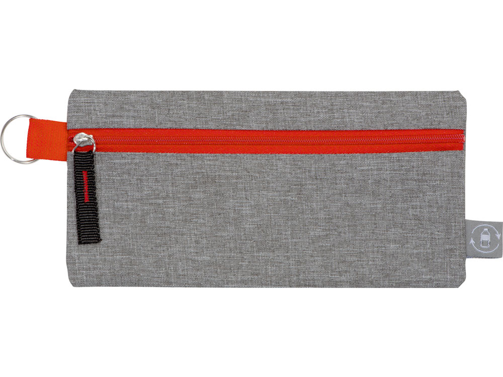 Универсальный пенал из переработанного полиэстера RPET Holder, серый/красный-2