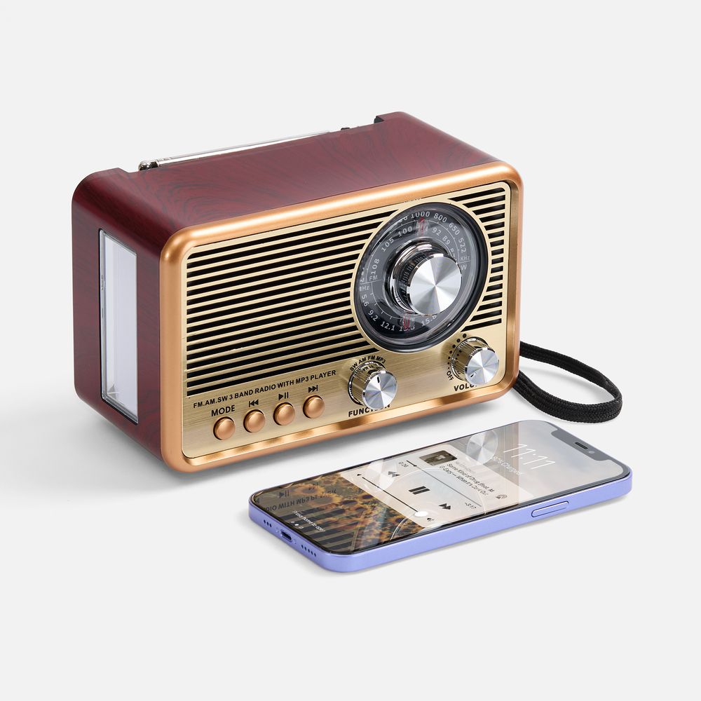 Bluetooth-колонка с радио Listenberg, коричневая-2