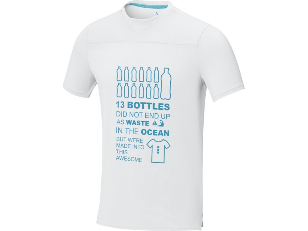 Borax Мужская футболка с короткими рукавами из переработанного полиэстера, сертифицированного согласно GRS - Белый-6