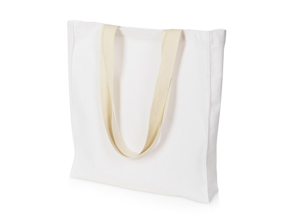 Сумка Donny из хлопка с донной складкой и парусиновыми ручками, белый-0