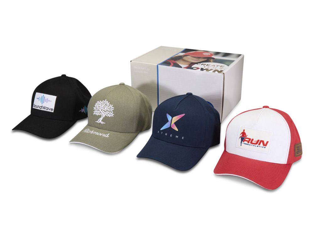 Коробка с образцами бейсболок из переработанных материалов - Белый-0