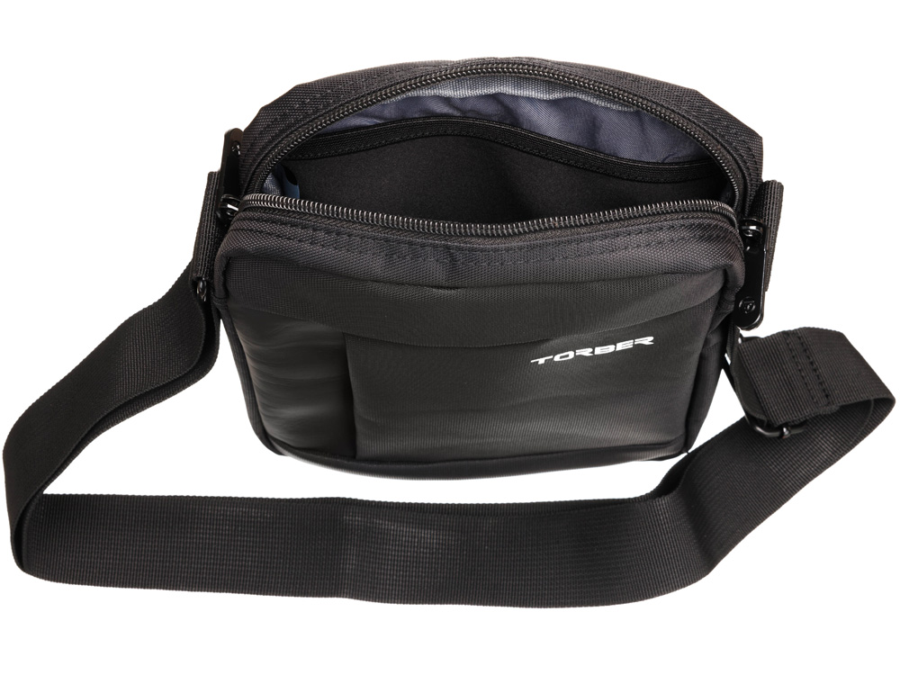 Сумка кросс-боди TORBER, черный, нейлон, 21,5 х 17 х 6 см-4