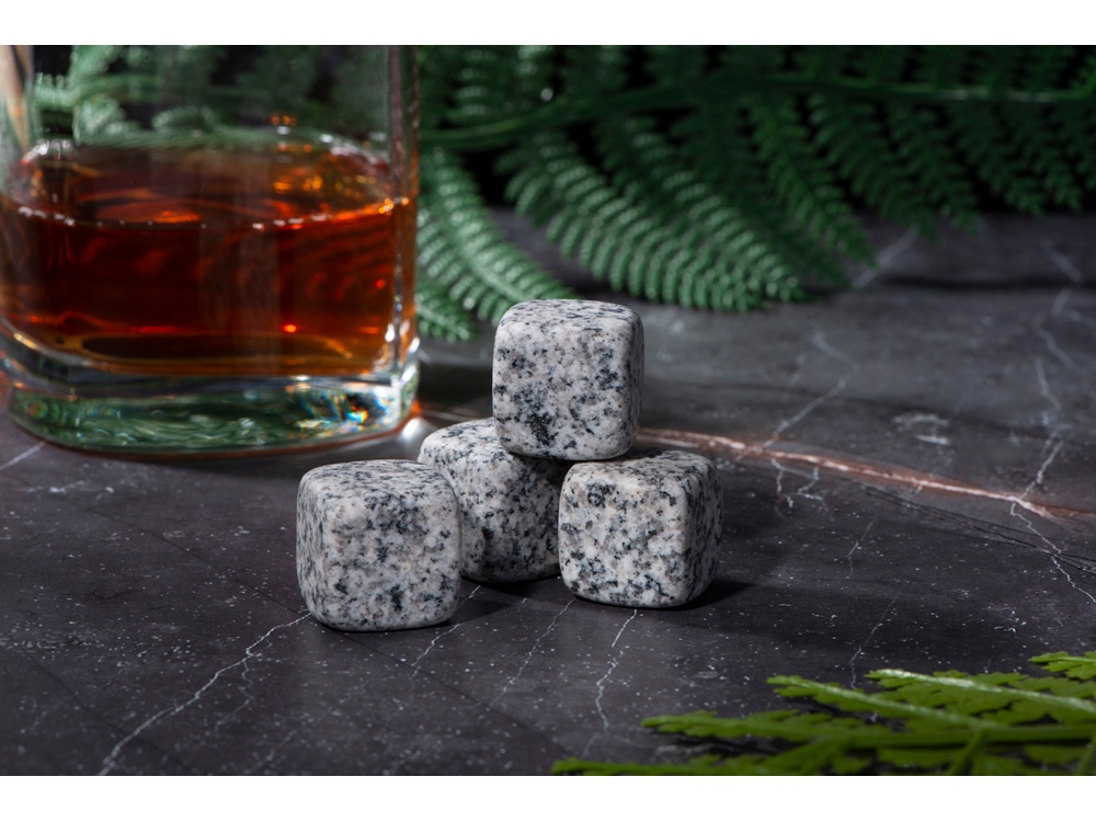 Камни для виски Gentleman в бархатном мешочке, 4 шт, серый-6