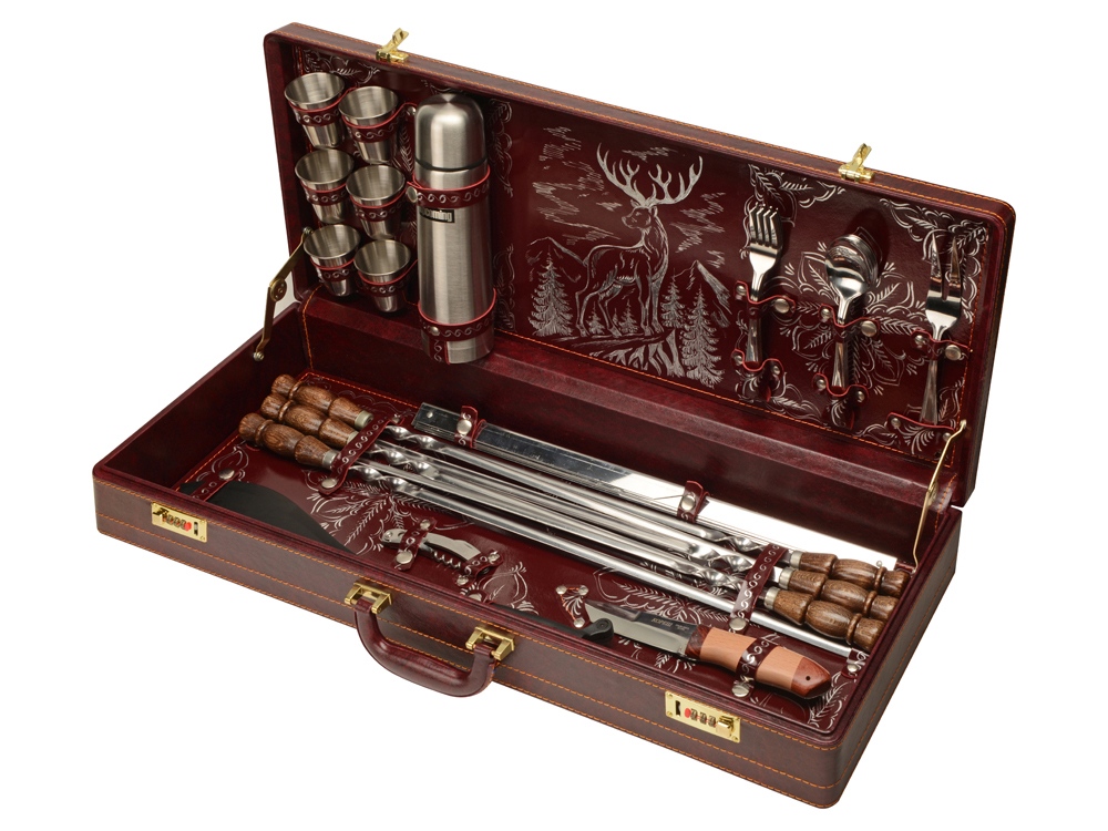 Набор подарочный, 041-6м/0,5 серебро, темно-бордовый-0