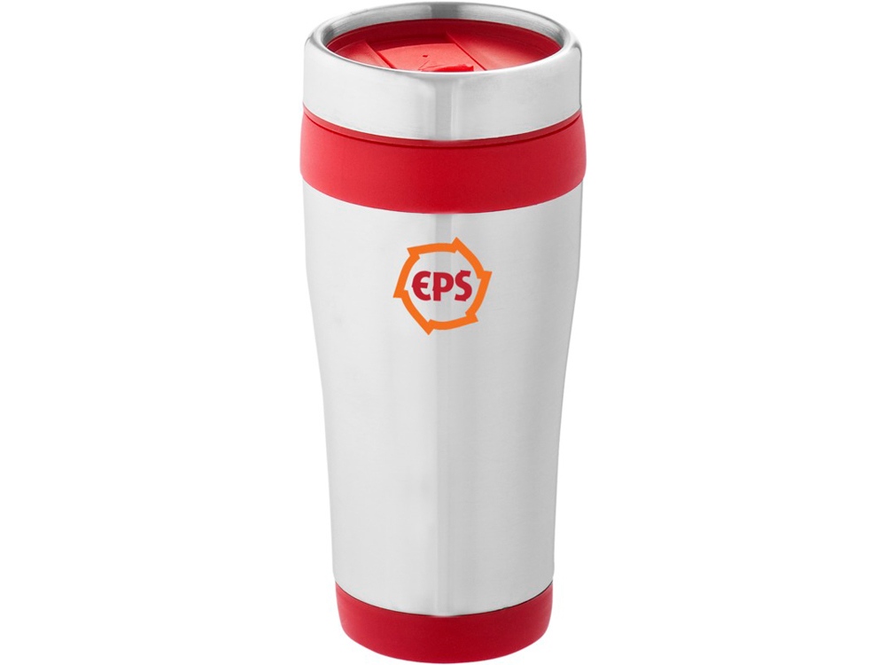 Термостакан Elwood c изоляцией, серебристый/красный-5