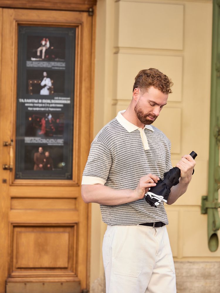 Складной зонт наоборот Savelight со светоотражающим кантом-2