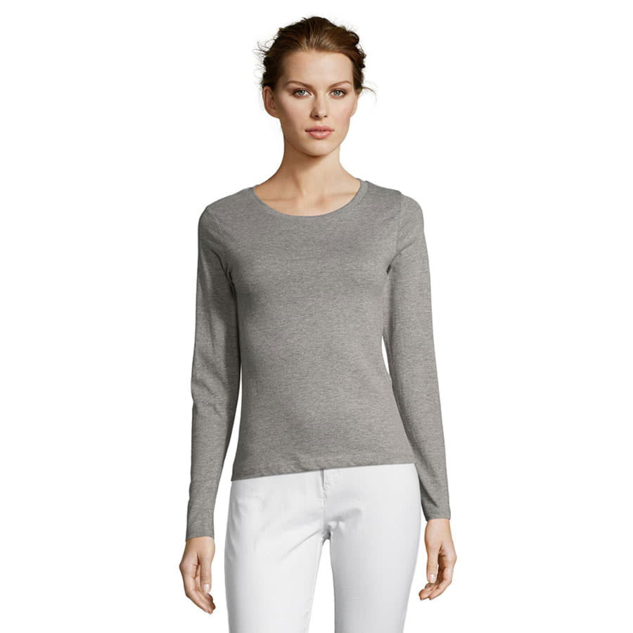 Футболка женская с длинным рукавом MAJESTIC, серый меланж-3