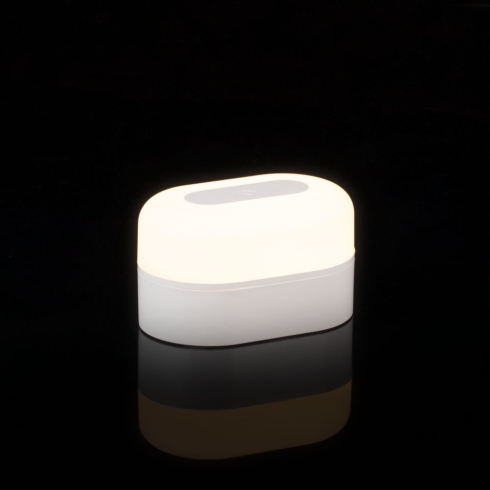 Станция беспроводной зарядки с колонкой и ночником Trilogy, белая-8