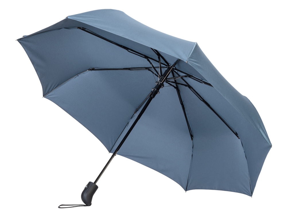 Зонт-полуавтомат Roof с куполом из переработанного пластика, антрацит 2165C-1