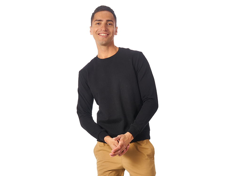 Свитшот Motion унисекс с начесом, черный-3