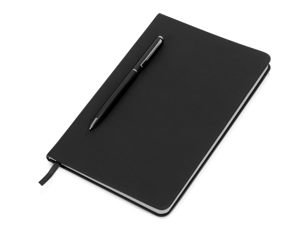 Блокнот А5 Magnet 14,3*21 с магнитным держателем для ручки, черный-1