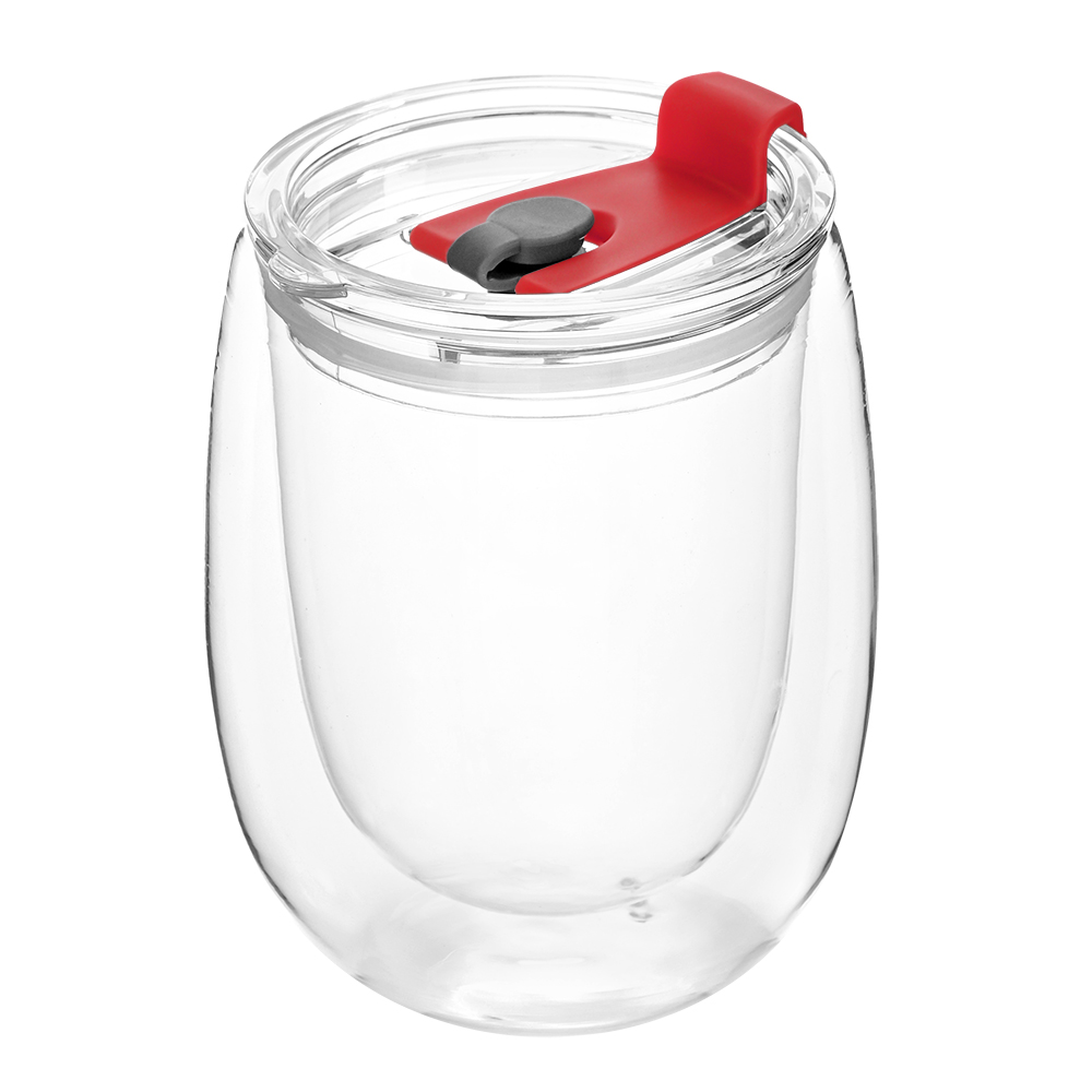 Стакан стеклянный Mango To Go, Белый/Красный-1