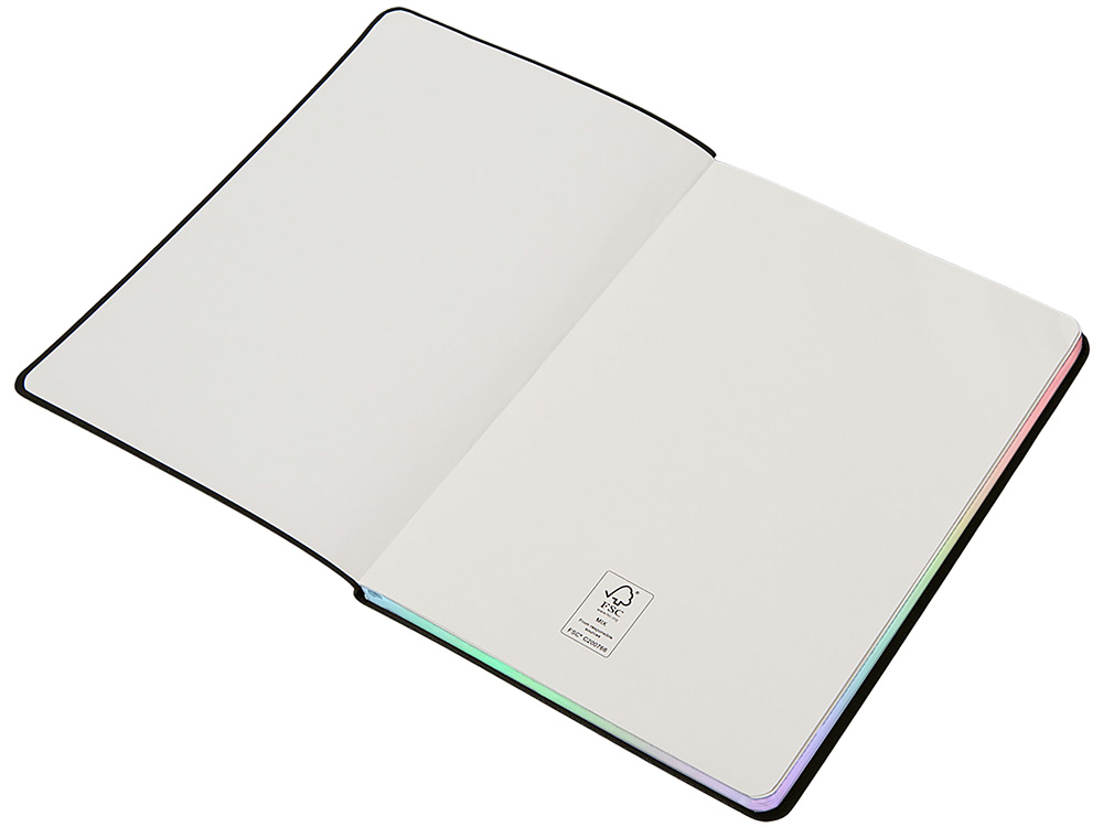 Блокнот А5 в гибкой обложке Fellini с голографическим срезом, черный-2