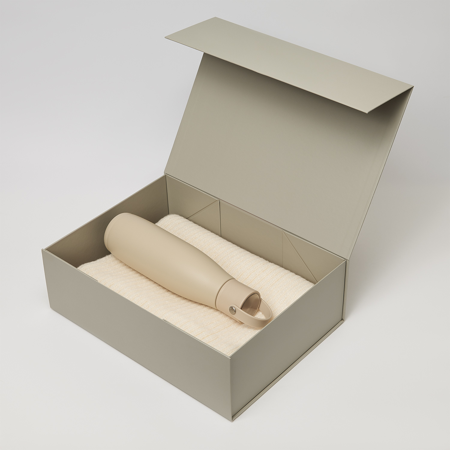 Подарочный набор Боска (Bosca), Форгес (Forges), бежевый (термобутылка, шарф)-0