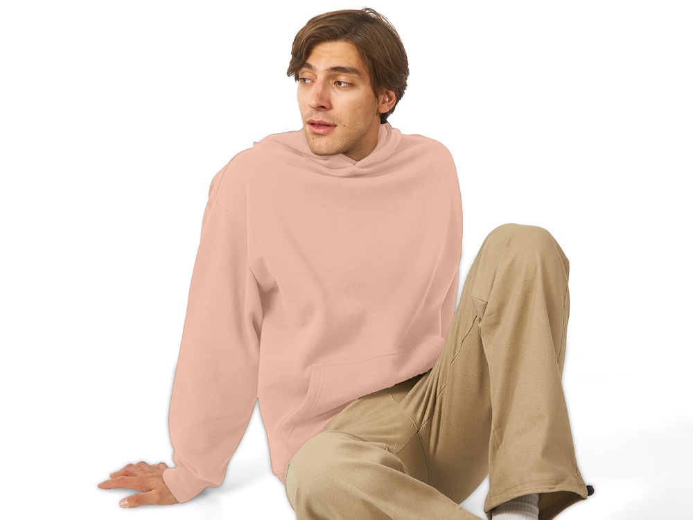 Толстовка с капюшоном оверсайз Berlin унисекс, лосось-3