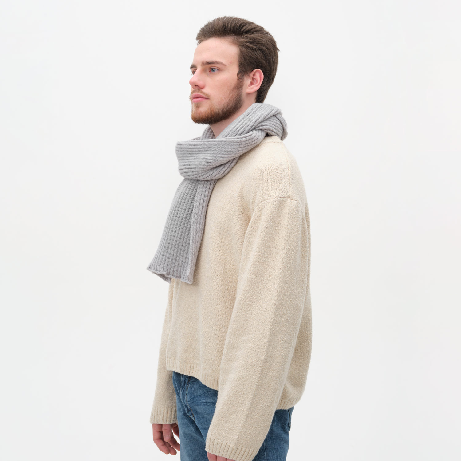 Шарф Forges вязаный, серый-0