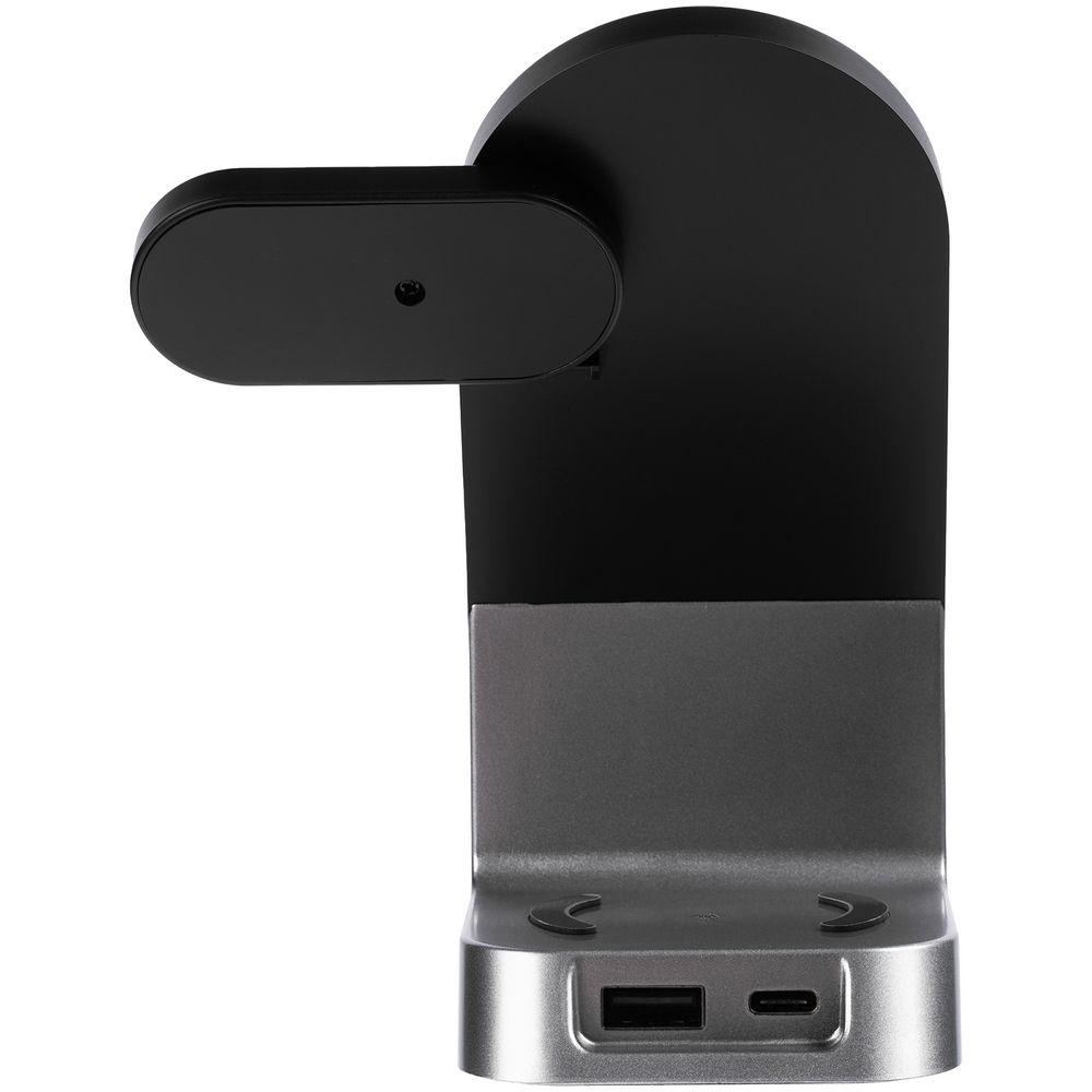 Зарядная станция с часами E-Store для смартфона, часов и наушников, черная-5