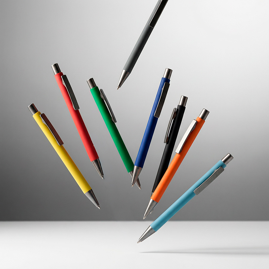 Ручка шариковая FACTOR, оранжевый, серый-3