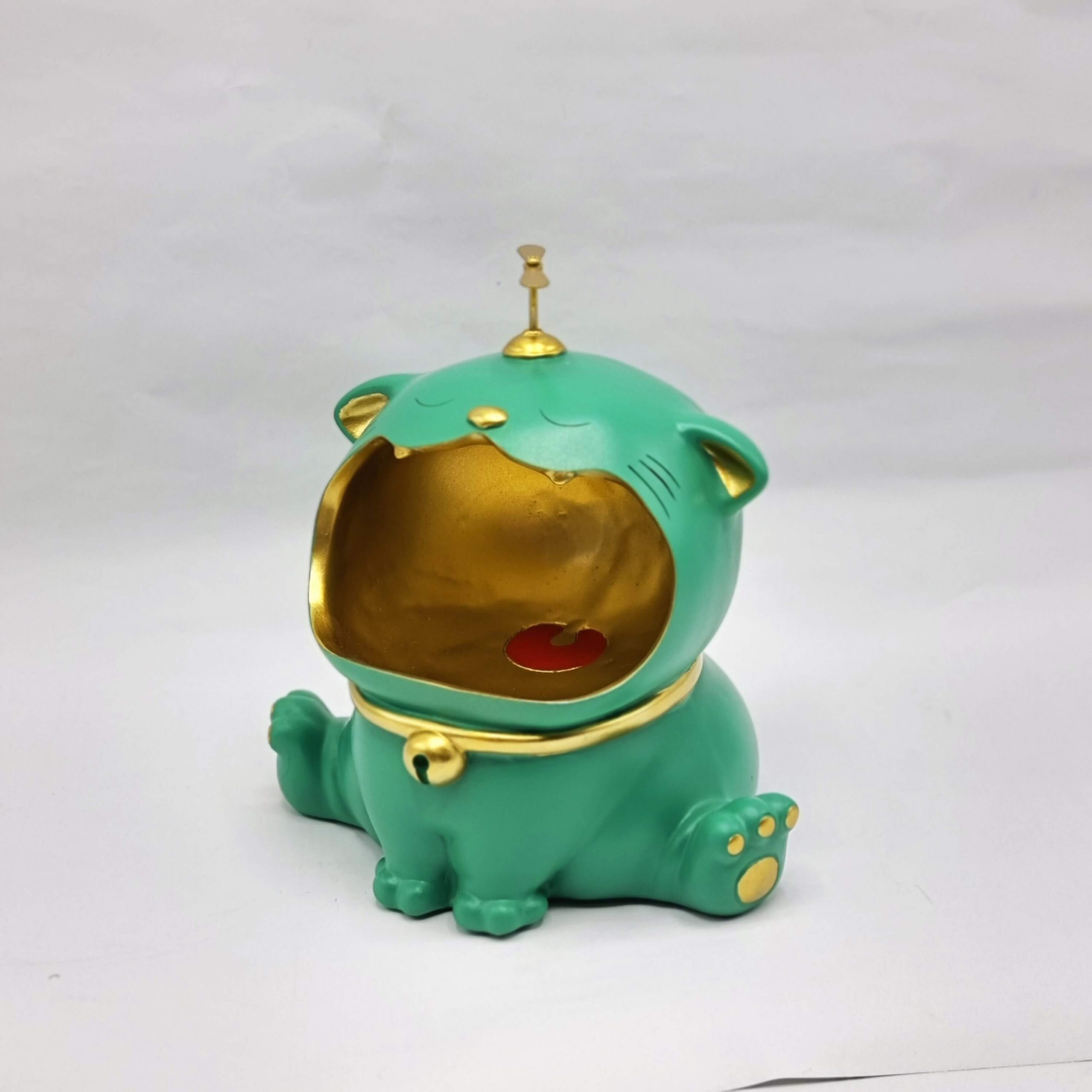 Статуэтка хранитель Кот большой, Изумрудный-2