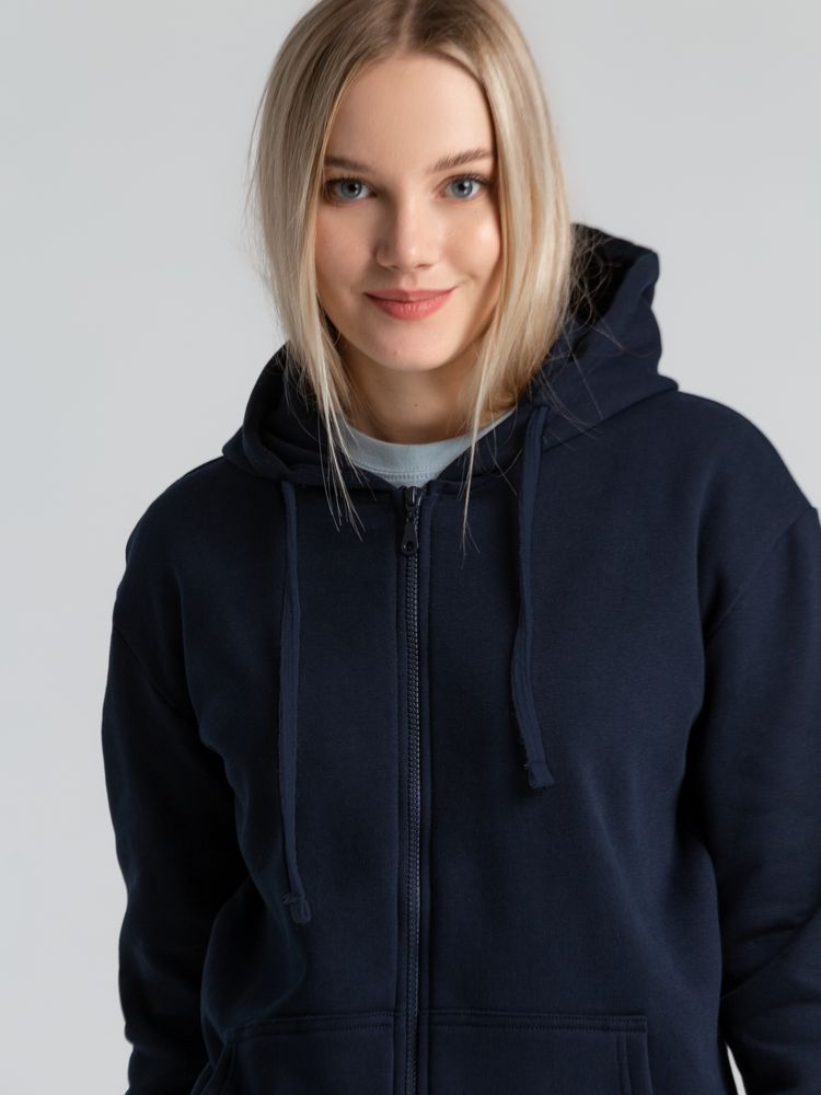 Толстовка на молнии с капюшоном Siverga Heavy 2.0, темно-синяя-5