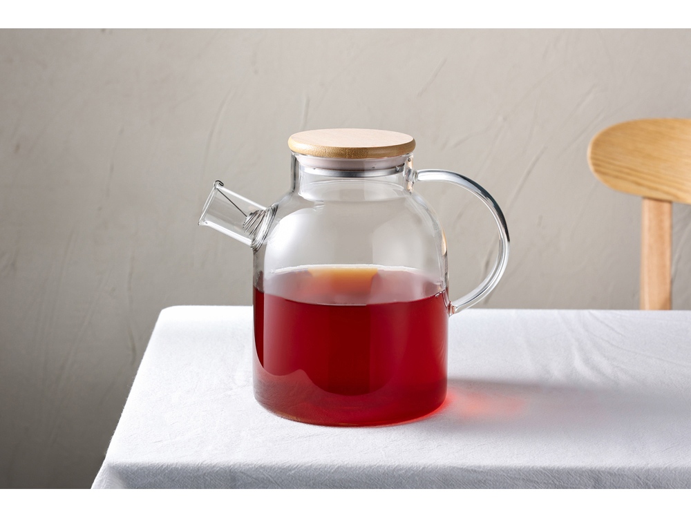 Стеклянный чайник с бамбуковой крышкой Sencha M-8