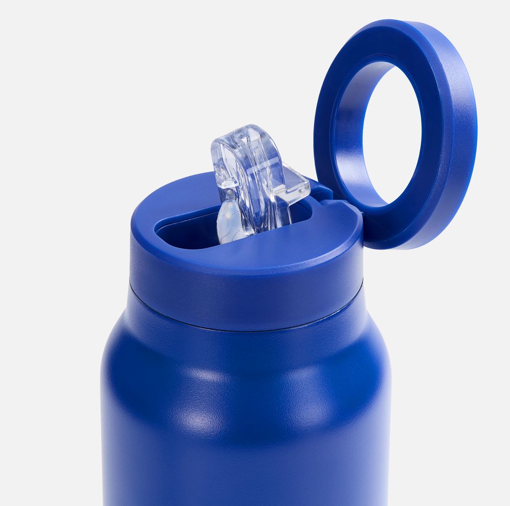 Термобутылка Magnus с магнитным держателем для телефона, синяя-2