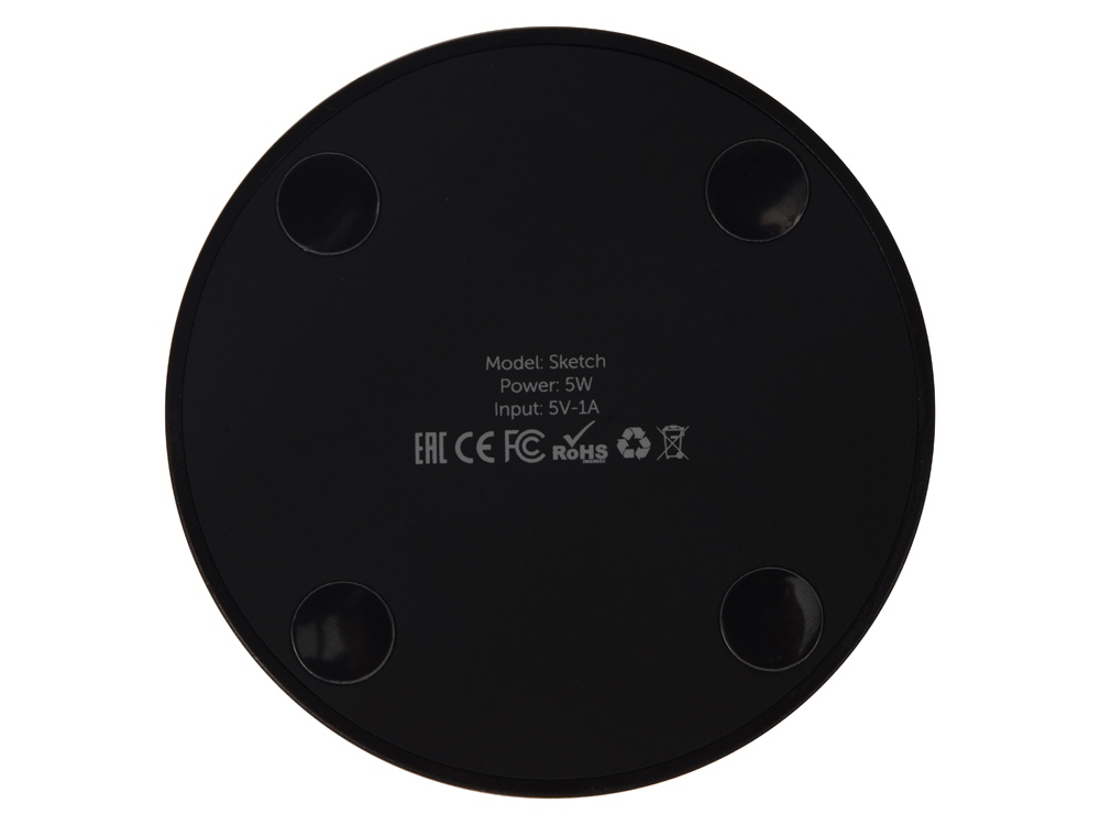 Беспроводное зарядное устройство Sketch с полноцветной печатью, черный-5