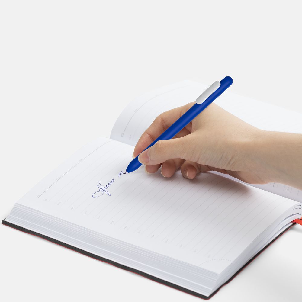Ручка шариковая Swiper Soft Touch, синяя с белым-2