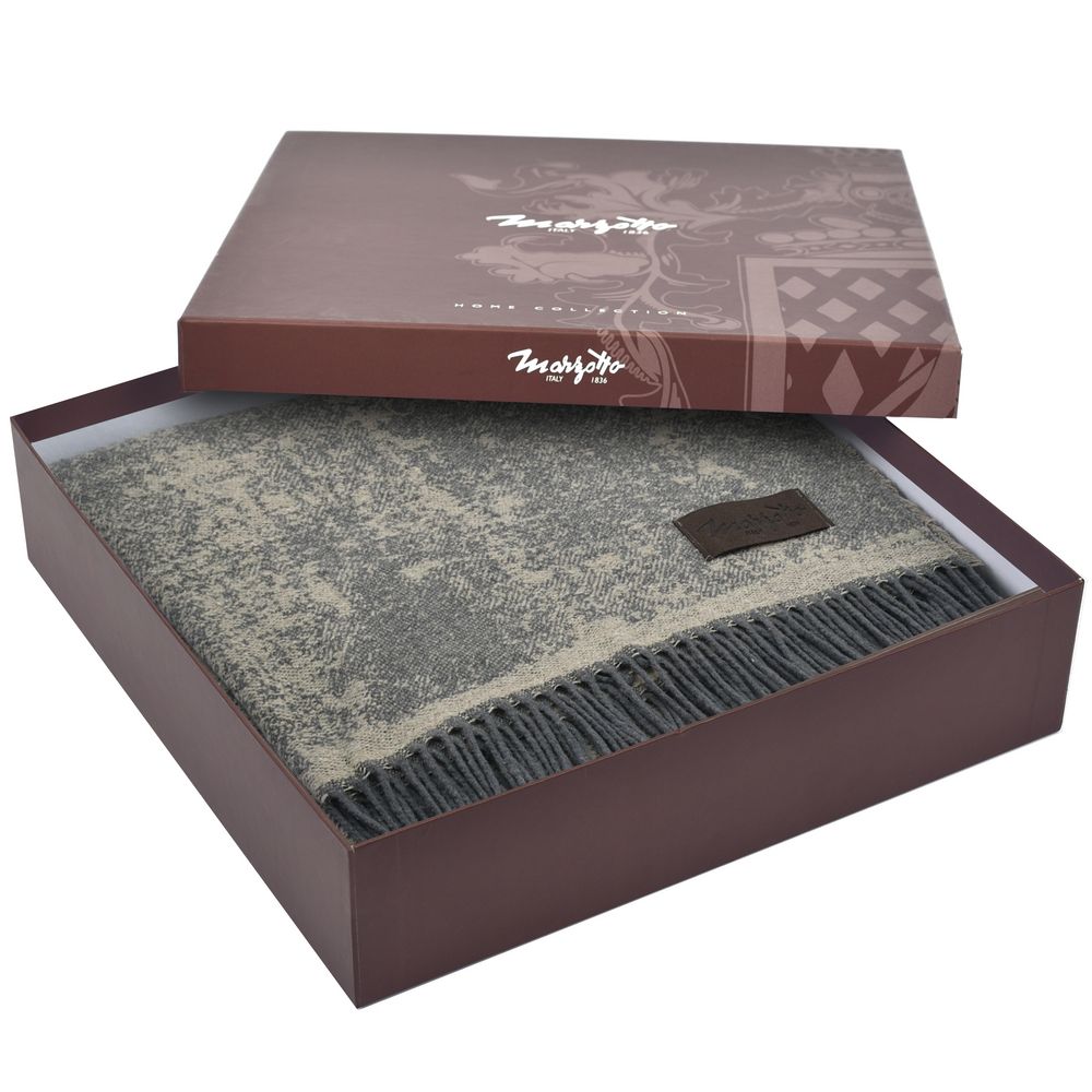 Плед Magnolia, серый с бежевым-1