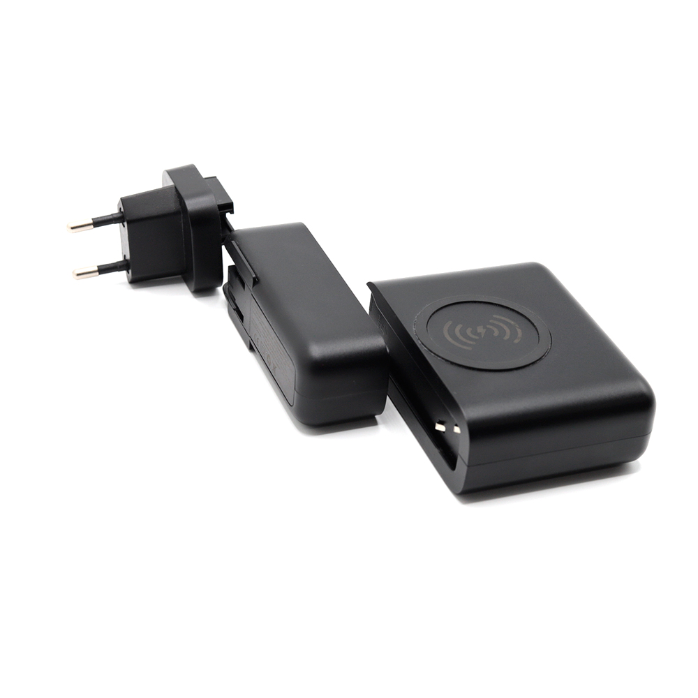 Внешний аккумулятор Gemini с беспроводной зарядкой и сетевым адаптером, Черный-2