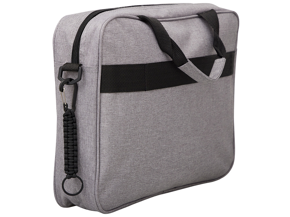 Брелок-веревочка Austere с карабином и кольцом, черный-3