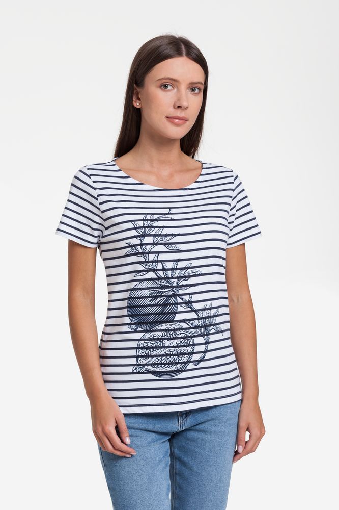 Футболка женская Grand Granat New, белая с синим-0