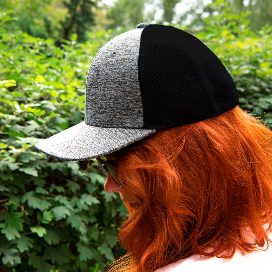 Бейсболка STRETCH-FIT, 6 клиньев, без застежки, серый меланж-3