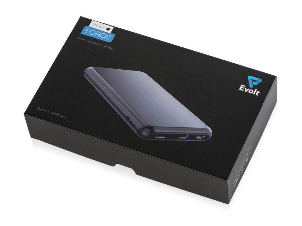 Внешний аккумулятор Forge v.2, металл, 10000mah, черный-7