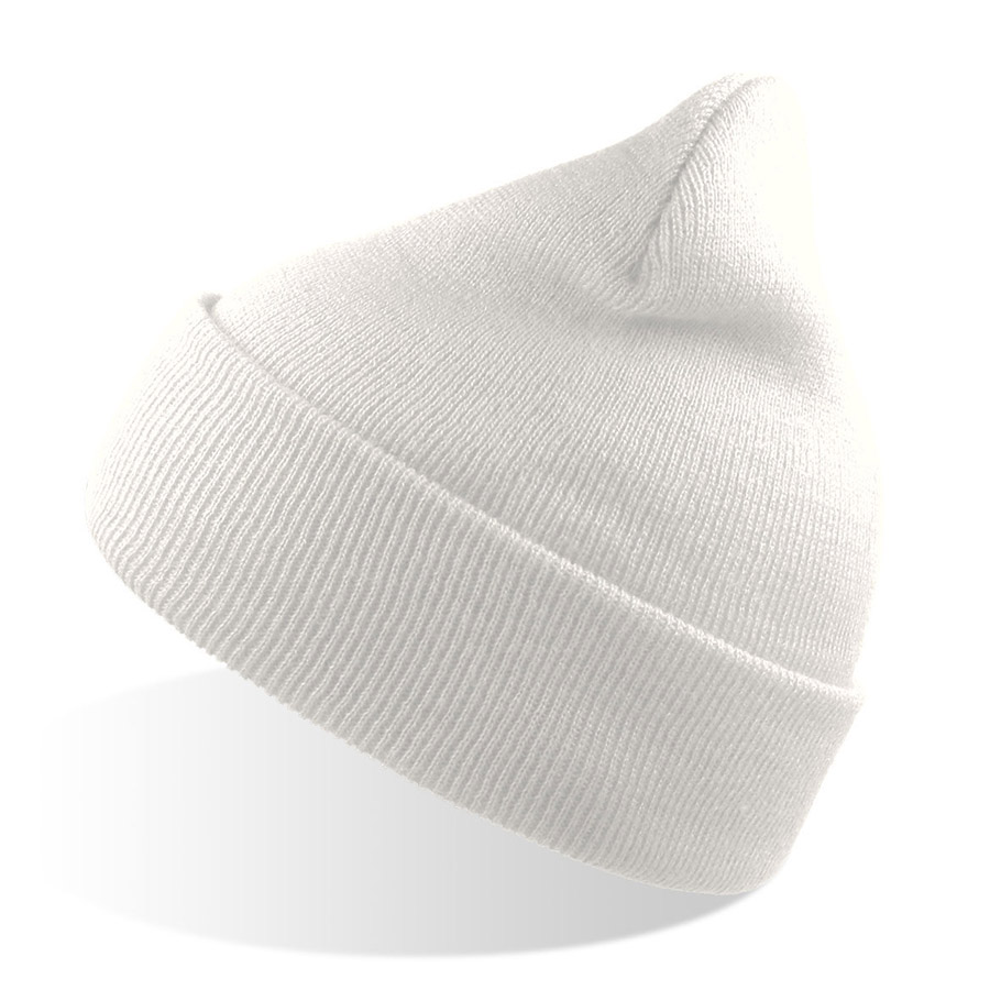 Шапка вязаная двойная Wind с отворотом, белый-0