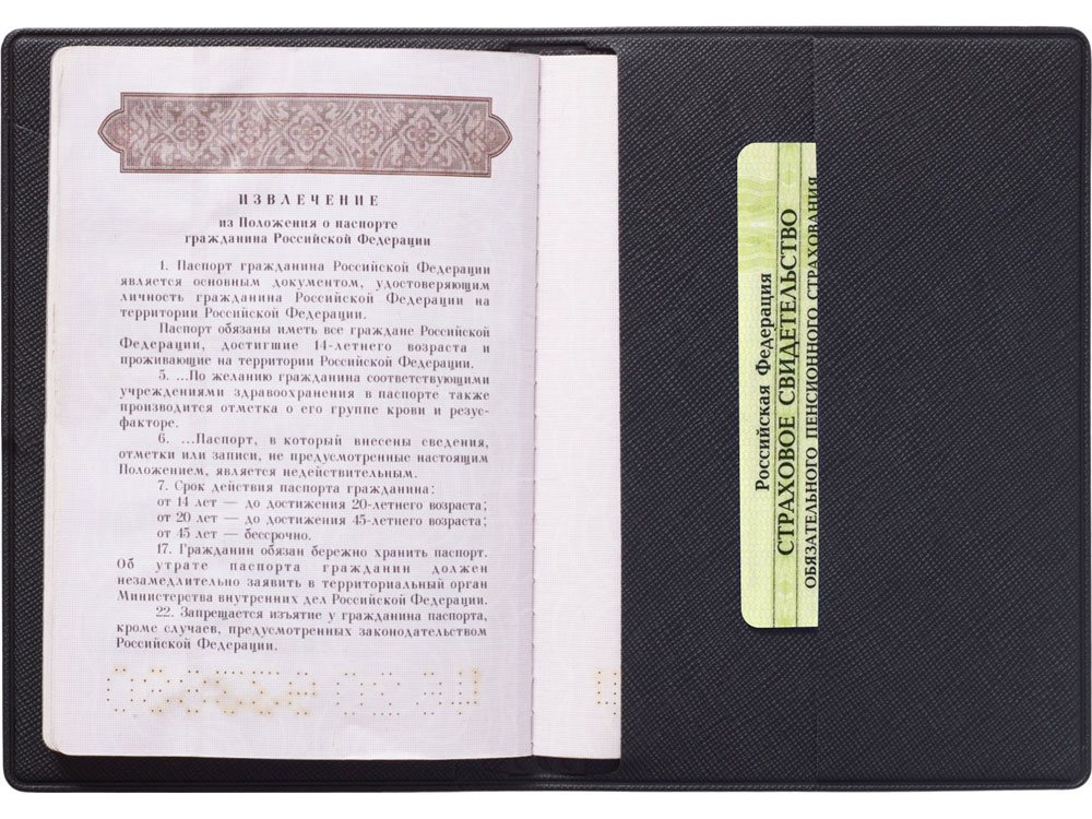 Обложка для паспорта Favor, черная-4