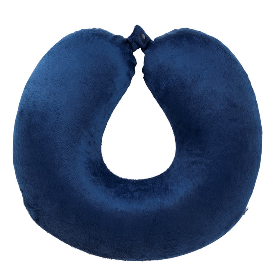 Подушка дорожная  "SOFT"; memory foam, микрофибра синий, синий-1