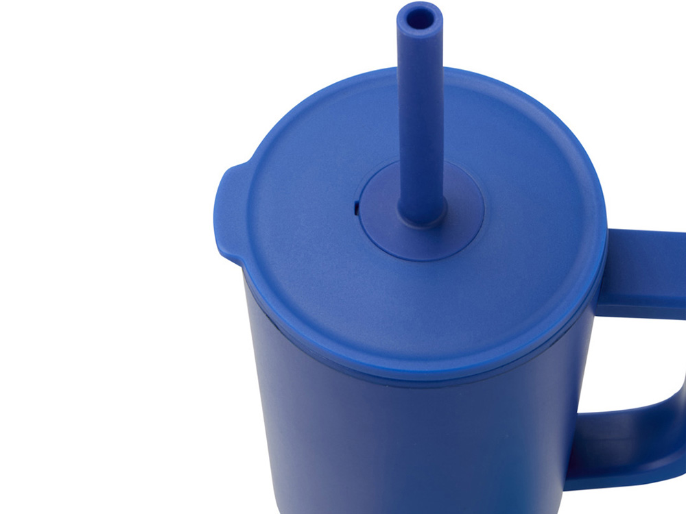 Brady термостакан с силиконовой трубочкой, объемом 900 мл, сертифицированный согласно RCS - Ярко-синий-3