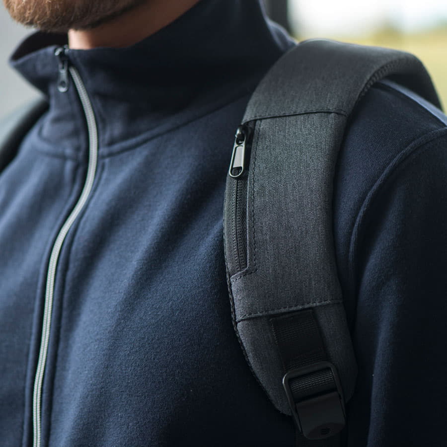 Рюкзак LEIF c RFID защитой, темно-серый, черный-3