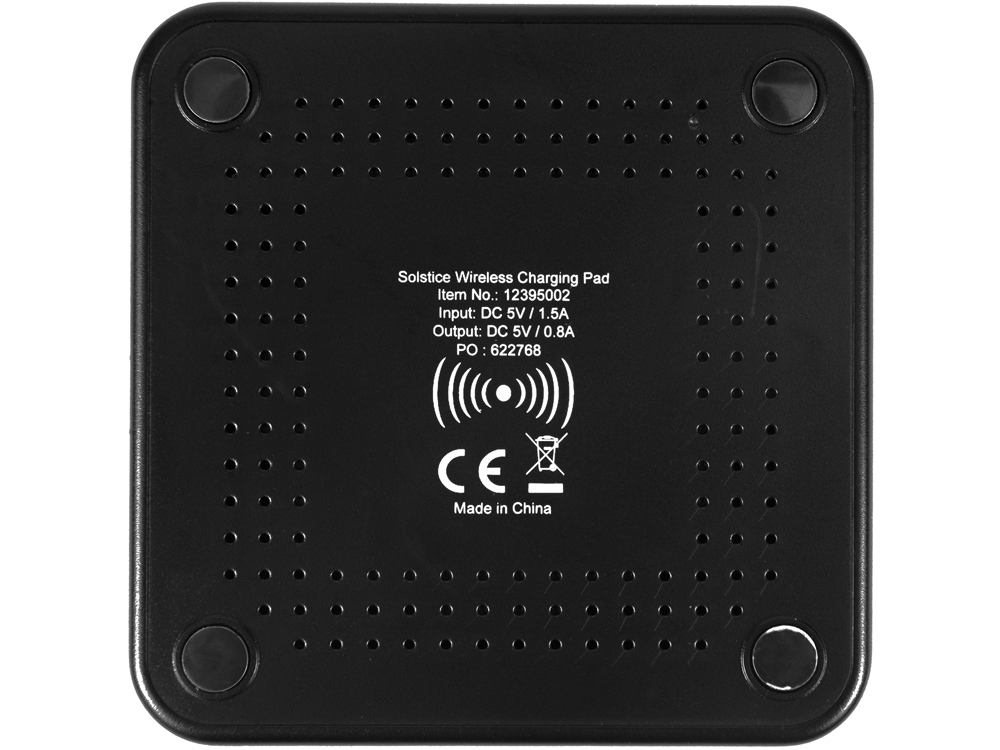Устройство для беспроводной зарядки Solstice, серый/черный-4