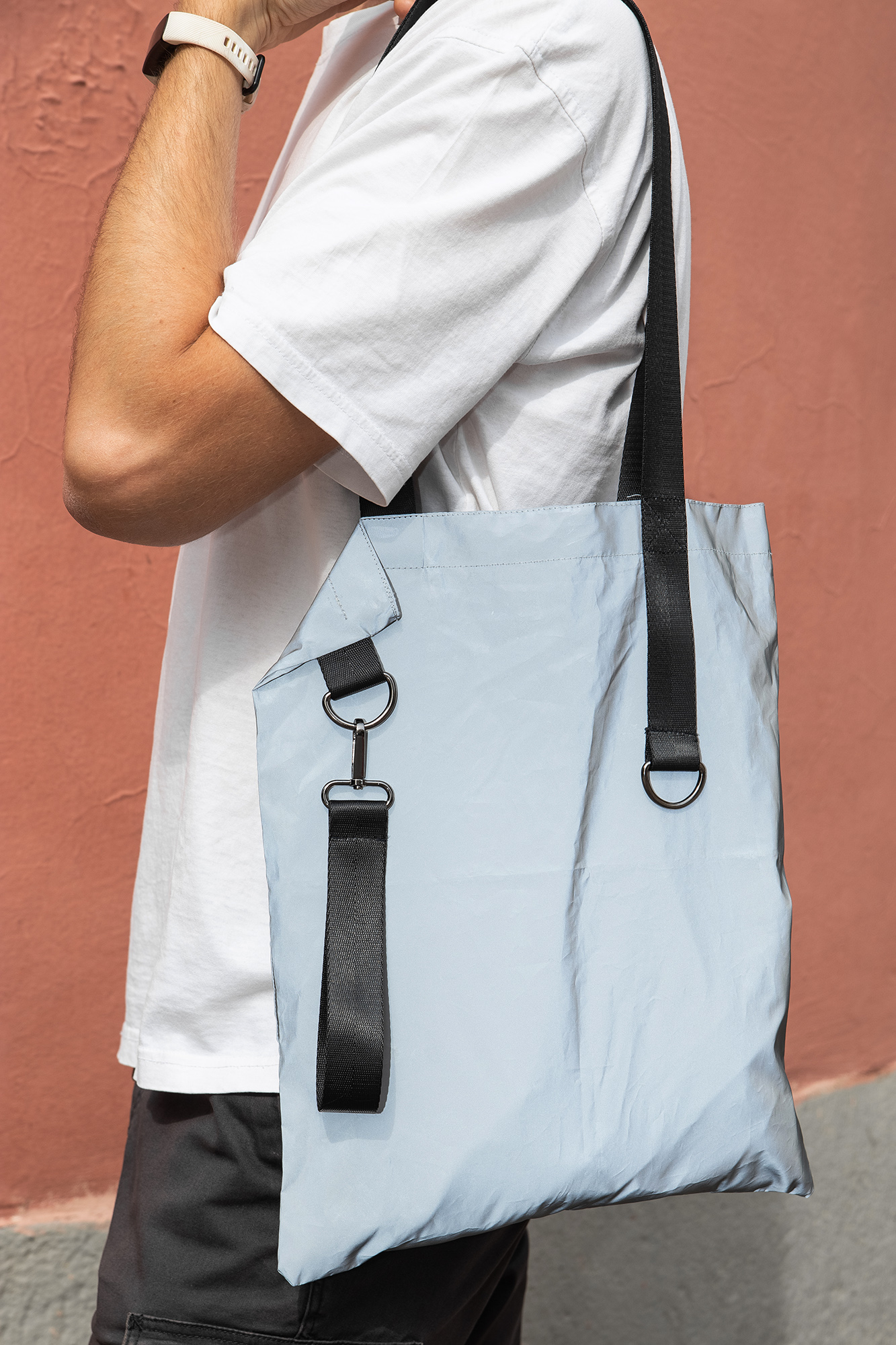 Шоппер Superbag Reflect (серый с чёрным)-7