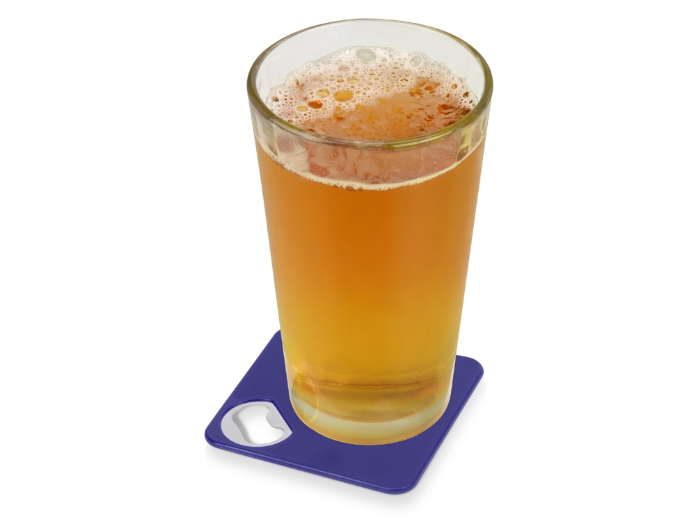 Подставка для кружки с открывалкой Liso, черный/синий-1