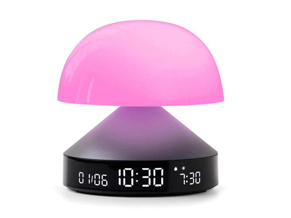 Светильник с часами и световым будильником Mina Sunrise, темно-серый-6