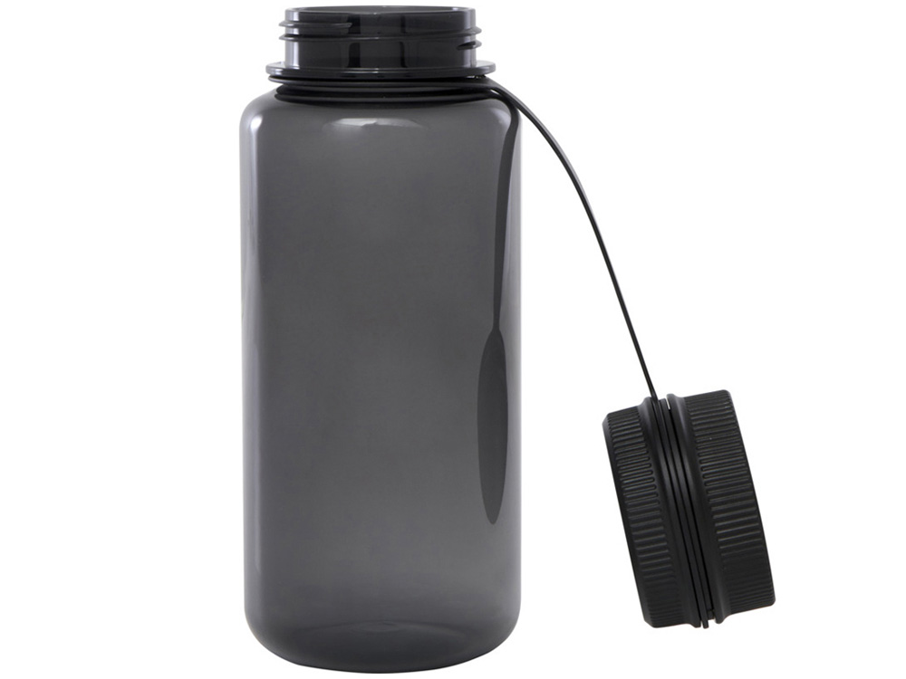 Спортивная бутылка Ryder из переработанного ПЭТ-пластика объемом 900 мл с многофункциональной крышкой, сертифицированная RCS - сплошной черный-4