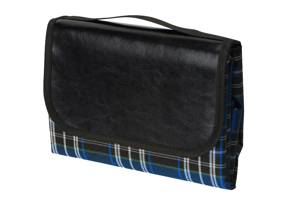 Непромокаемый плед для пикника Fabrizio, синий/черный-5