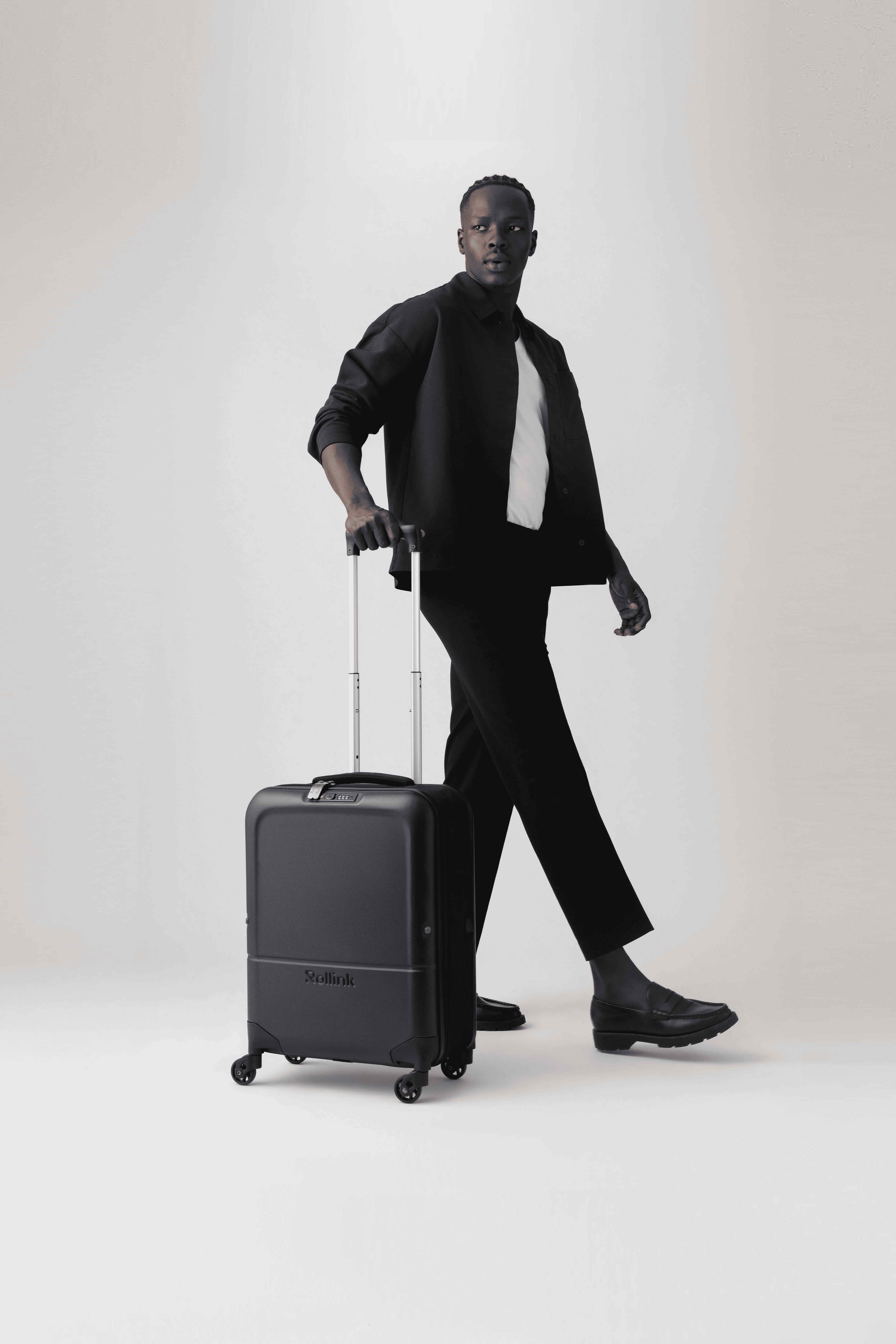 Чемодан складной Rollink FLEX LIGHT 55x40x20 см, 4 колеса, черный-14